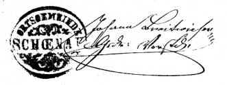 Unterschrift von Johann Breitwieser (1851) & Gemeindestempel