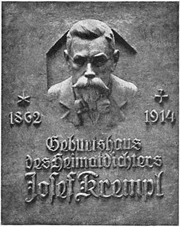 Josef Krempl, Gedenktafel aus 1931